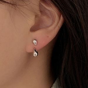 Unique Silver Drops of Love Minimalist Jacket Earrings